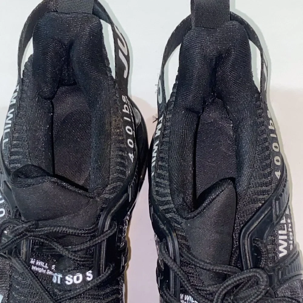 Just Soso Sport Running Training Walk Gym Black Athletic Shoeswith White Accents